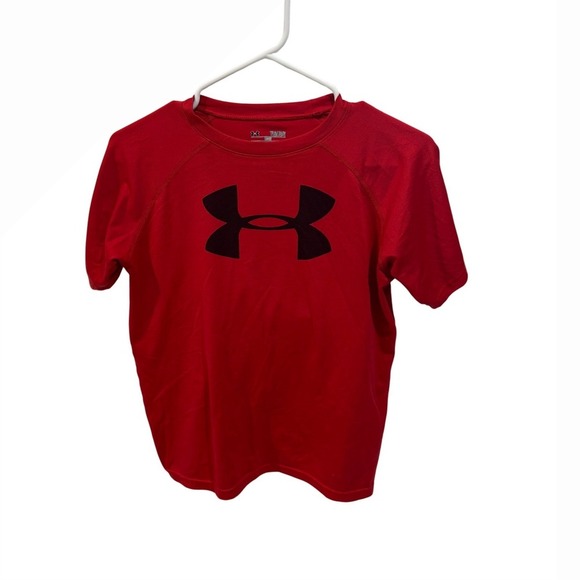 Under Armour HeatGear Youth Red Athletic Training T‎ Shirt youth large - Picture 3 of 4